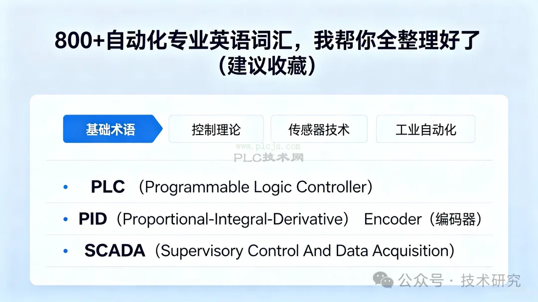 800+自动化专业英语词汇，我帮你全整理好了（建议收藏）