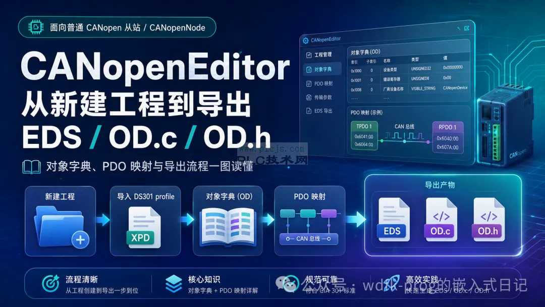 CANopenEditor 从新建工程到导出 EDS / OD.c / OD.h