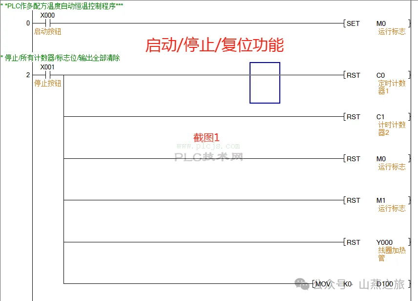 三菱PLC－FX3u作双配方恒温控制系统