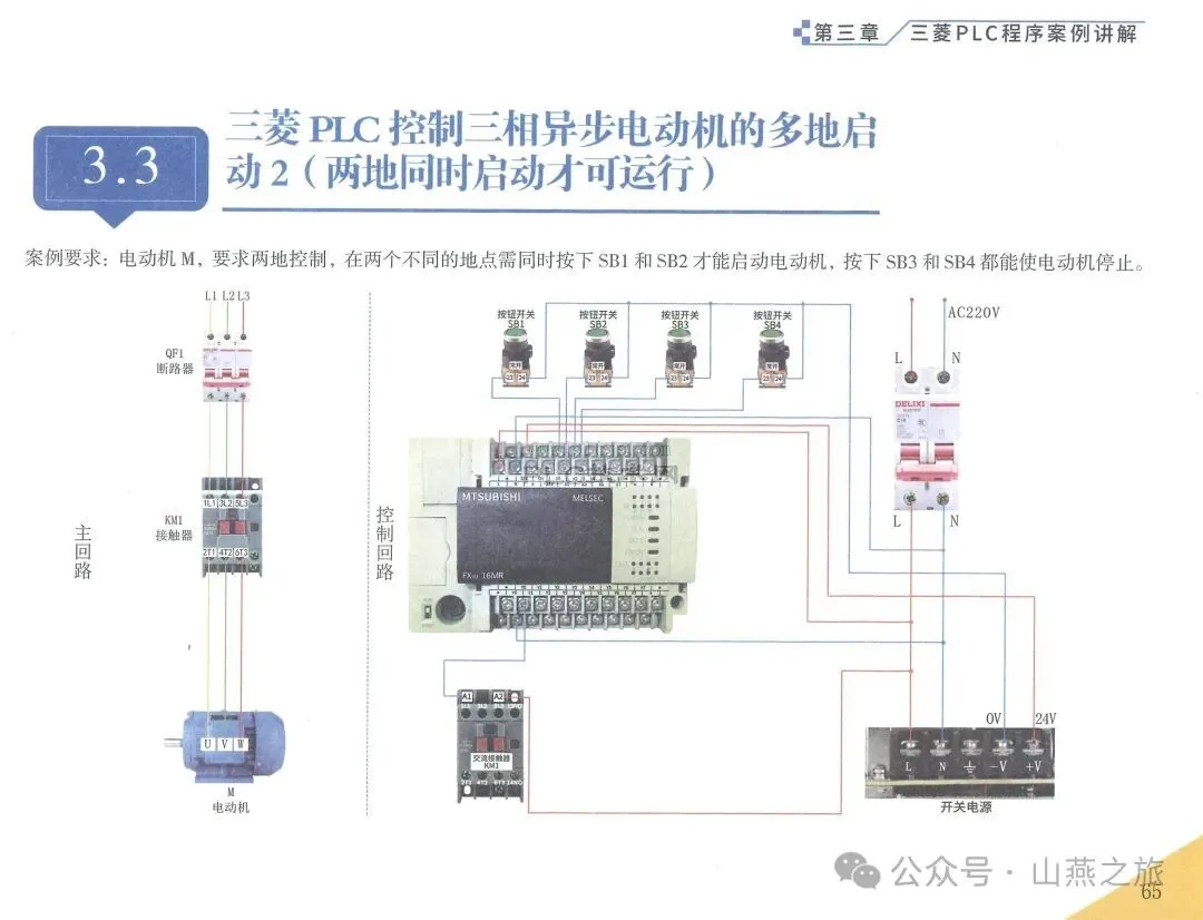 控制三相异步电动机多地启动2（两地同时启动才可运行）