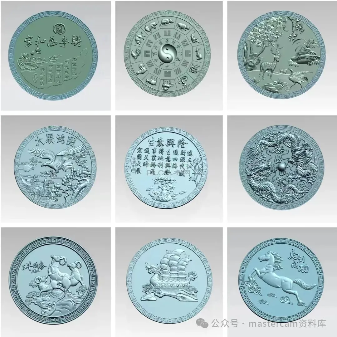 UG MC圆形摆件32款模型STP格式3D图档