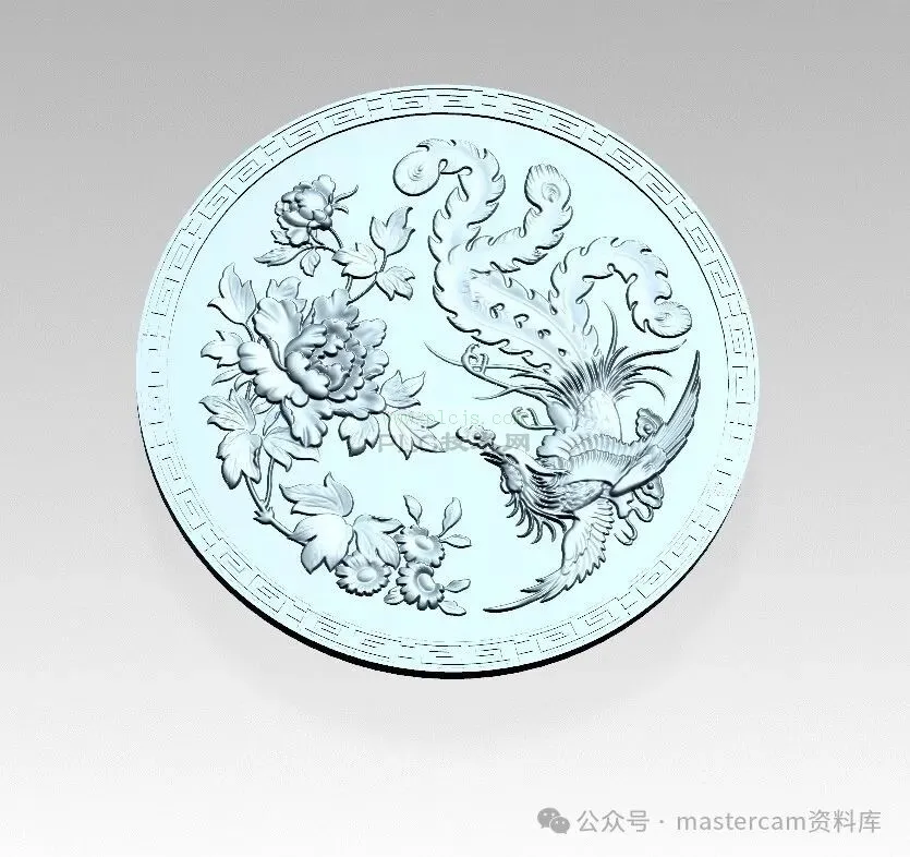 ​CNC工艺品图档-凤凰牡丹带Mastercam2022刀路